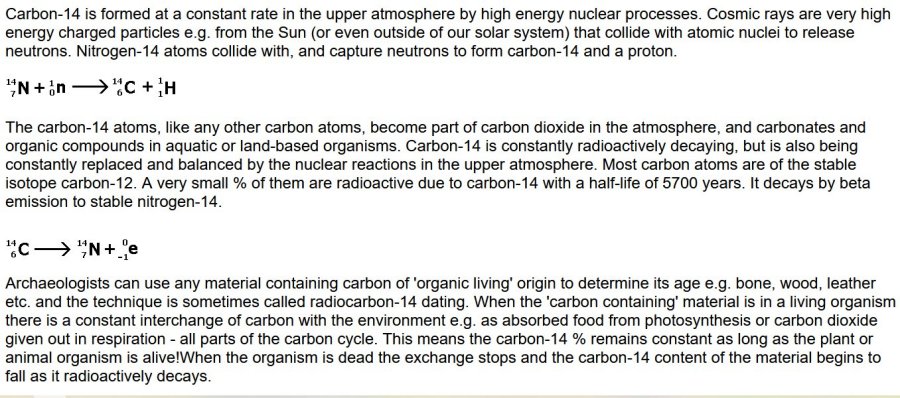 how carbon-14 is formed in the upper atmosphere and enters the carbon cycle 