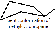 methylcyclopentane skeletal formula bent conformation