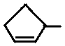 3-methylcyclopentene, 3-methylcyclopent-1-ene skeletal formula isomer of C6H10