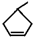 4-methylcyclopentene, 4-methylcyclopent-1-ene skeletal formula isomer of C6H10