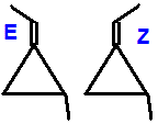 structural skeletal formula 1-ethylidene-2-methylcyclopropane (E)-1-ethylidene-2-methylcyclopropane (Z)-1-ethylidene-2-methylcyclopropane