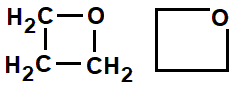 oxetane, 1,3-epoxypropane, 1,3-propylene oxide constitutional structural formula skeletal formula isomer of C3H6O