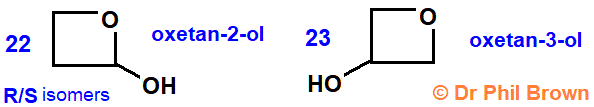 oxetan-2-ol oxetan-3-ol which are constitutional structural isomers of C3H6O2 structural skeletal formula skeletal formula