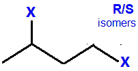 1,3-difluorobutane,  1,3-dichlorobutane,  1,3-dibromobutane,  1,3-diiodobutane skeletal formula constitutional structural formula isomers of C4H8F2 C4H8Cl2 C4H8Br2