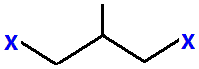 1,3-difluoro-2-methylpropane,  1,3-dichloro-2-methylpropane, 1,3-dibromo-2-methylpropane,  1,3-diiodo-2-methylpropane skeletal formula constitutional structural formula isomers of C4H8F2 C4H8Cl2 C4H8Br2