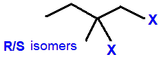 1,2-difluoro-2-methylbutane,  1,2-dichloro-2-methylbutane,  1,2-dibromo-2-methylbutane,  1,2-diiodo-2-methylbutane R/S optical isomers skeletal formula constitutional structural formula