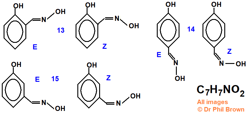 isomers of C7H7NO2, 2-[(hydroxyimino)methyl]phenol, 4-[(hydroxyimino)methyl]phenol, 3-[(hydroxyimino)methyl]phenol