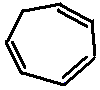 cyclohepta-1,3,5-triene or 1,3,5-cycloheptatriene skeletal formula isomer of molecular structure formula C7H8