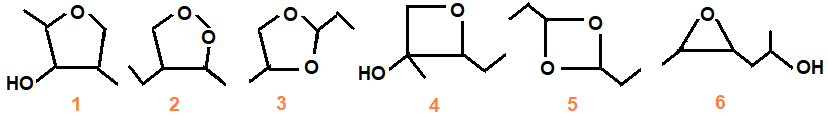 heterocyclic compounds based on C6H12O2 isomers