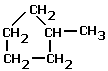 structural formula for methylcyclopentane C6H12