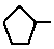 skeletal formula of methylcyclopentane C6H12